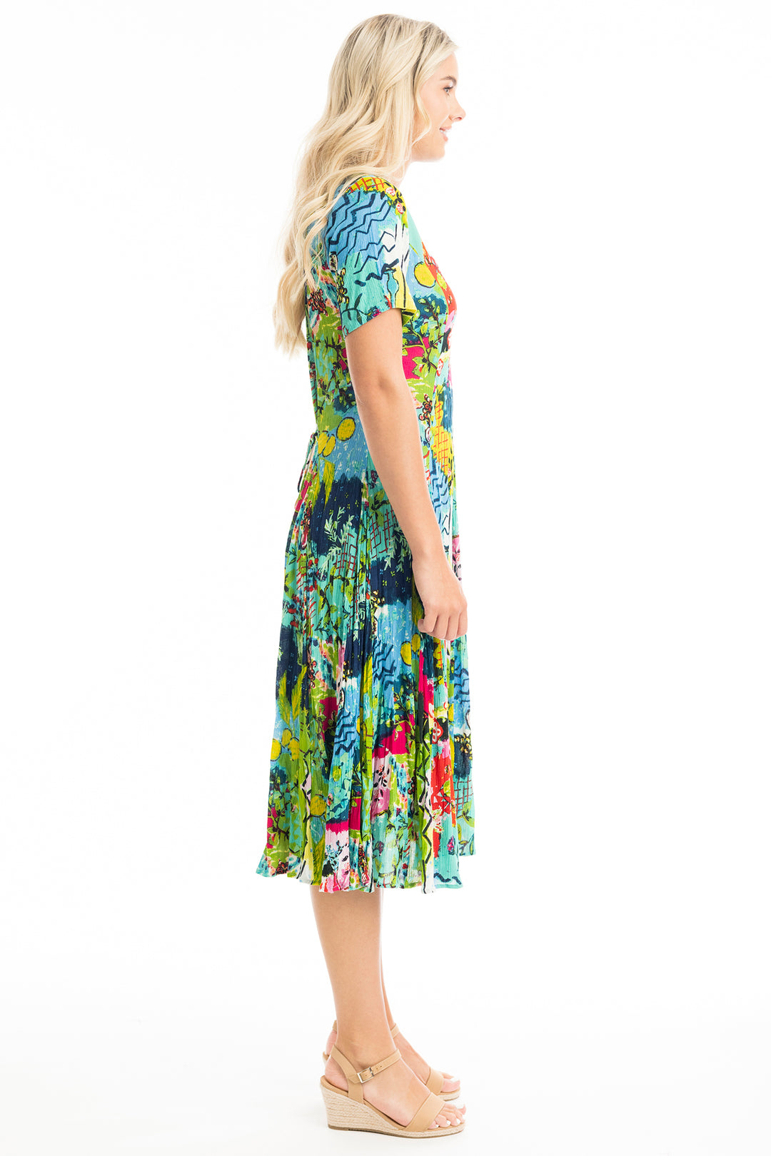 Orientique 40013 Elafonissi Godet Short Sleeve Dress - Rouge Boutique Inverness