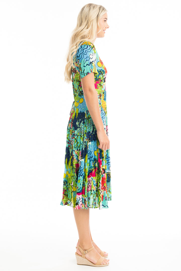Orientique 40013 Elafonissi Godet Short Sleeve Dress - Rouge Boutique Inverness