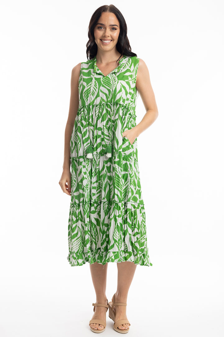 Orientique 40075 Hayman Green Boho Dress - Rouge Boutique Inverness