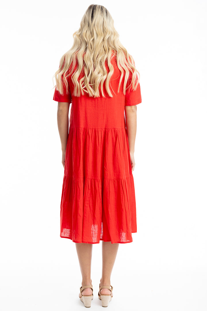 Orientique 51897 Scarlett Short Sleeved Midi Dress - Rouge Boutique Inverness