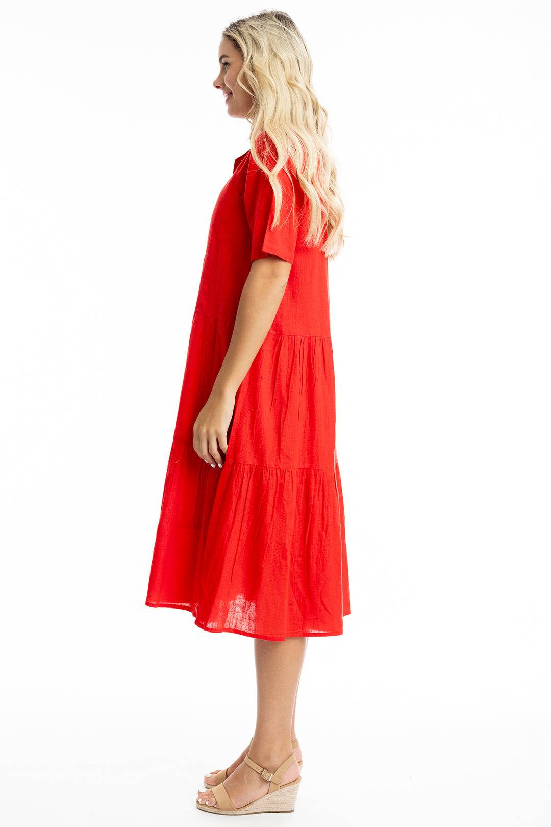 Orientique 51897 Scarlett Short Sleeved Midi Dress - Rouge Boutique Inverness