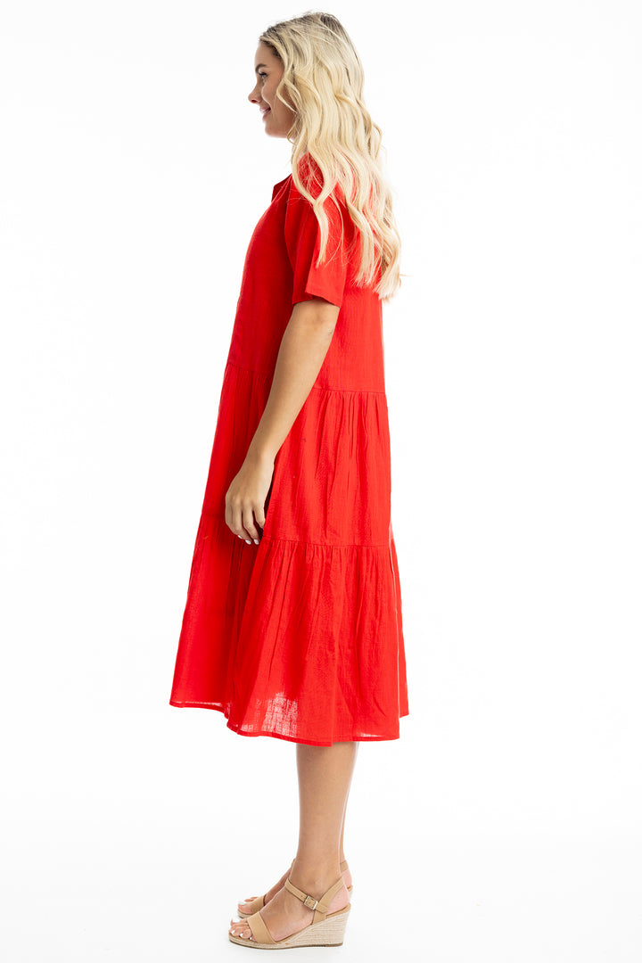 Orientique 51897 Scarlett Short Sleeved Midi Dress - Rouge Boutique Inverness