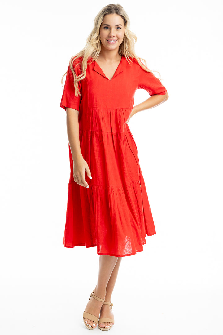 Orientique 51897 Scarlett Short Sleeved Midi Dress - Rouge Boutique Inverness