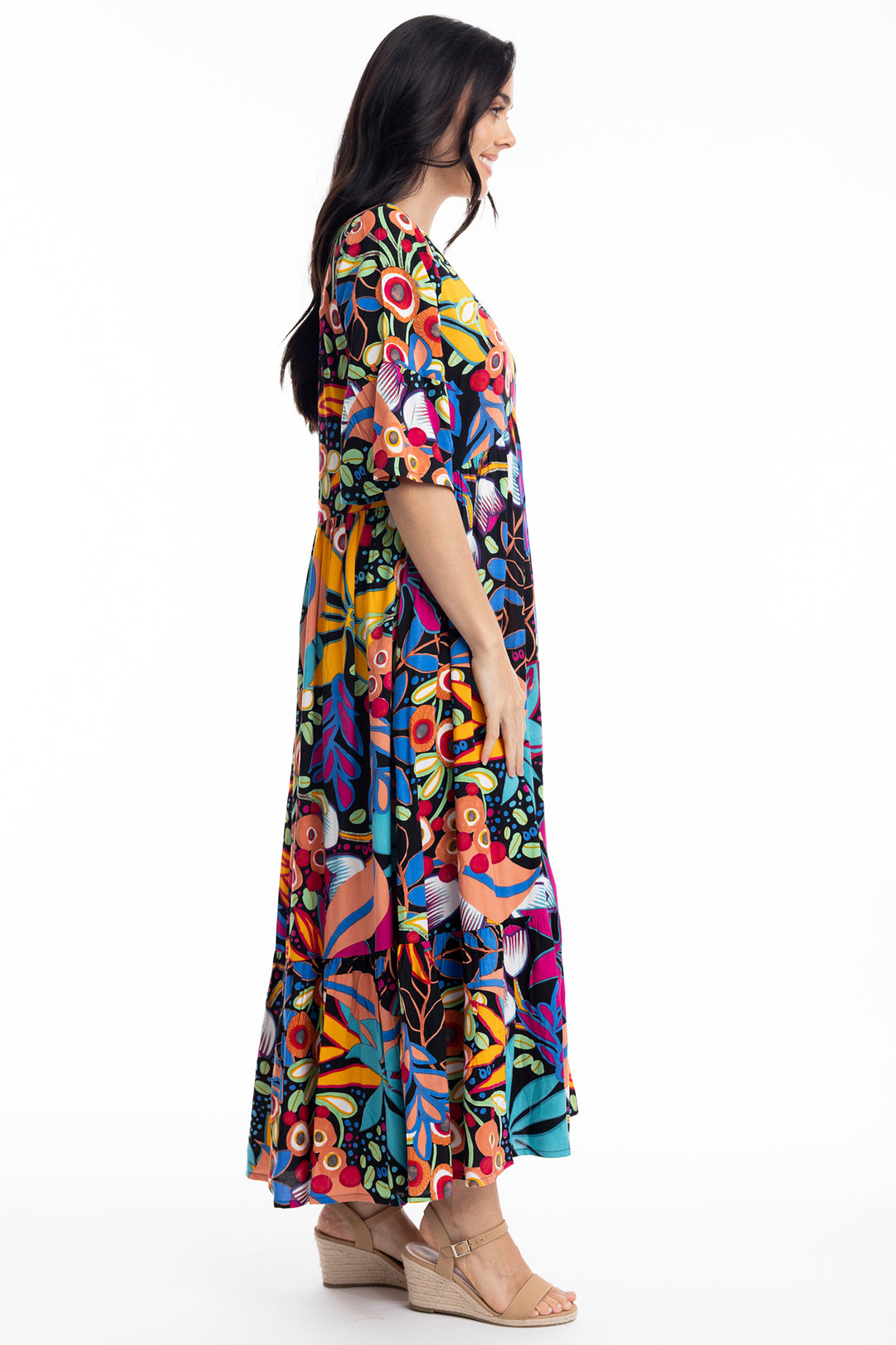 Orientique Copacabana 61679 V Neck Print Dress