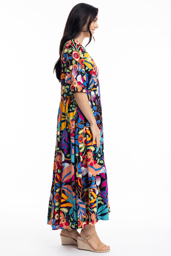 Orientique Copacabana 61679 V Neck Print Dress