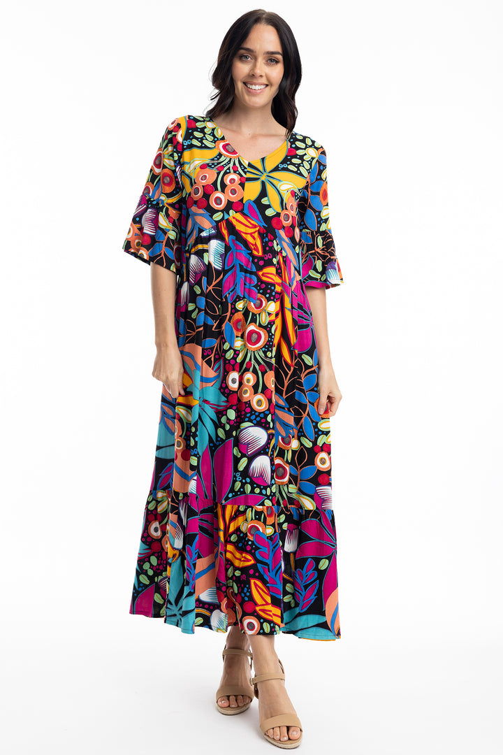 Orientique Copacabana 61679 V Neck Print Dress