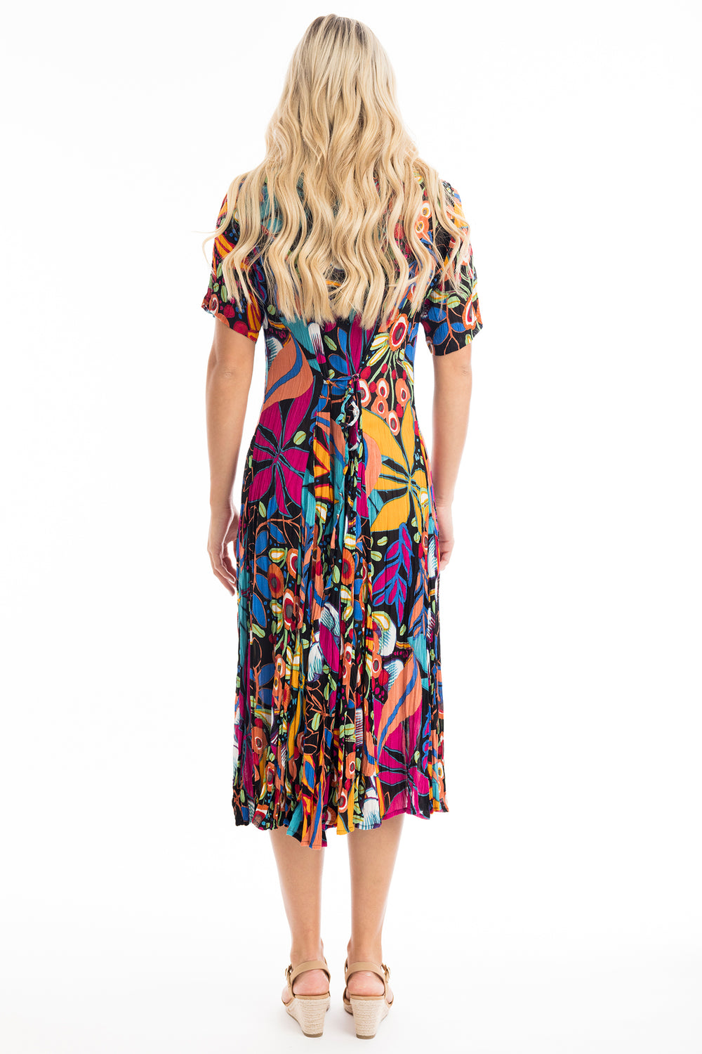 Orientique Copacabana 61680 Midi Print Short Sleeve Dress - Rouge Boutique Inverness