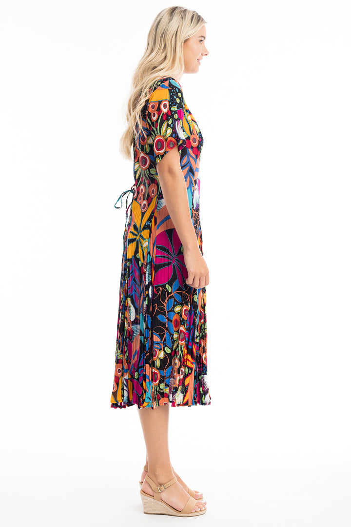Orientique Copacabana 61680 Midi Print Short Sleeve Dress - Rouge Boutique Inverness