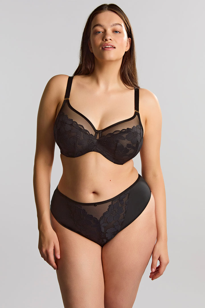 Panache Sculptresse Flora Black Brazilian Briefs 11383