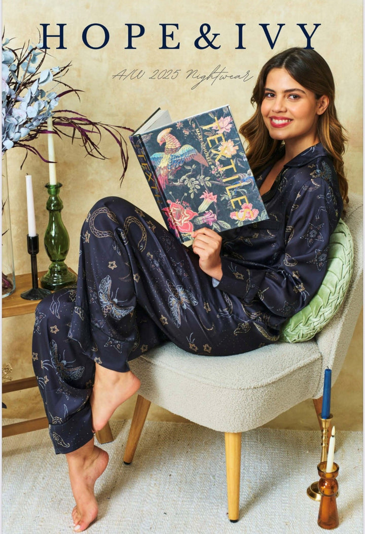Hope and Ivy The Menah Print Navy  PJ's