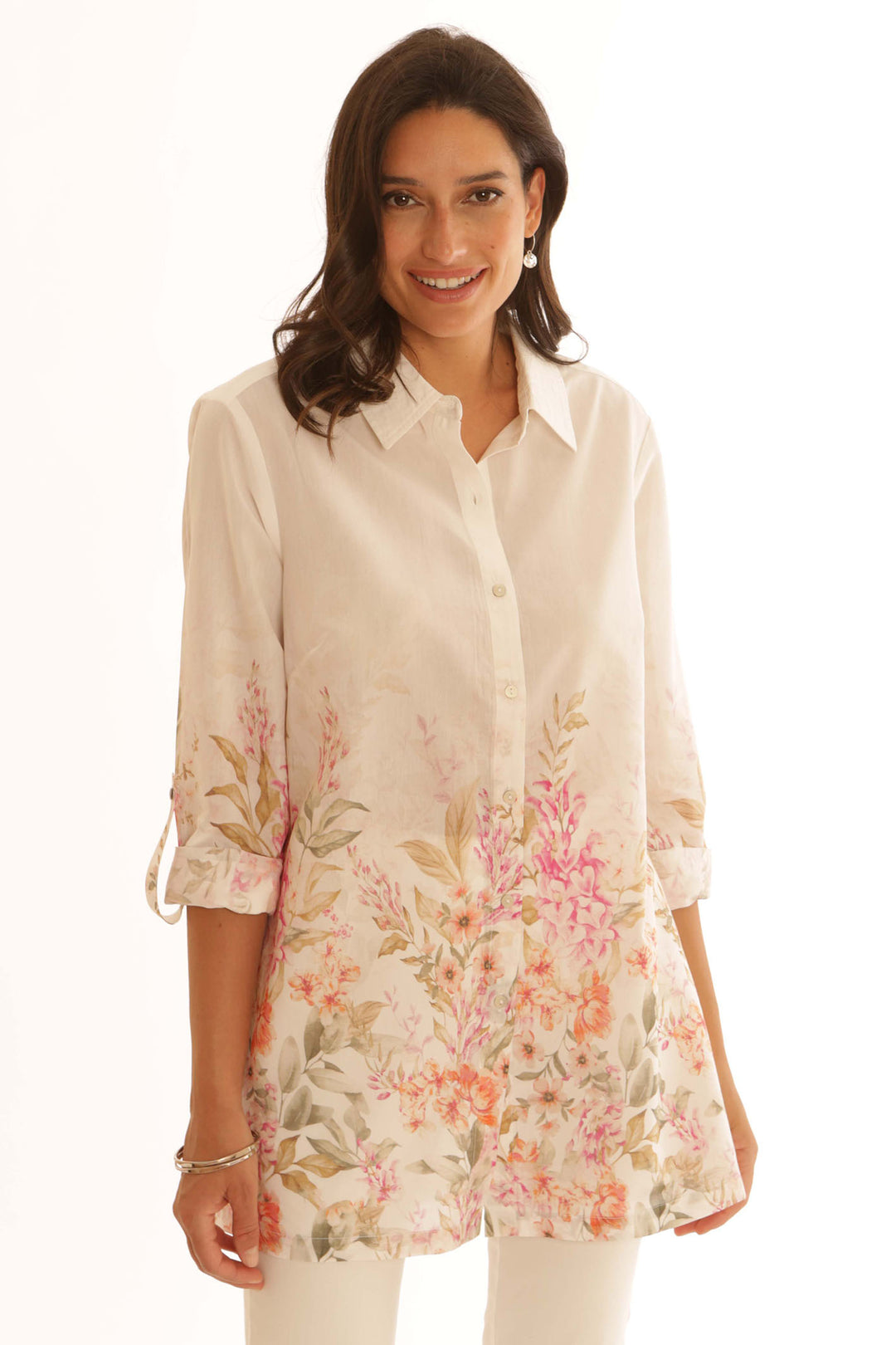 Pomodoro 72515 Romantic Print Shirt - Rouge Boutique