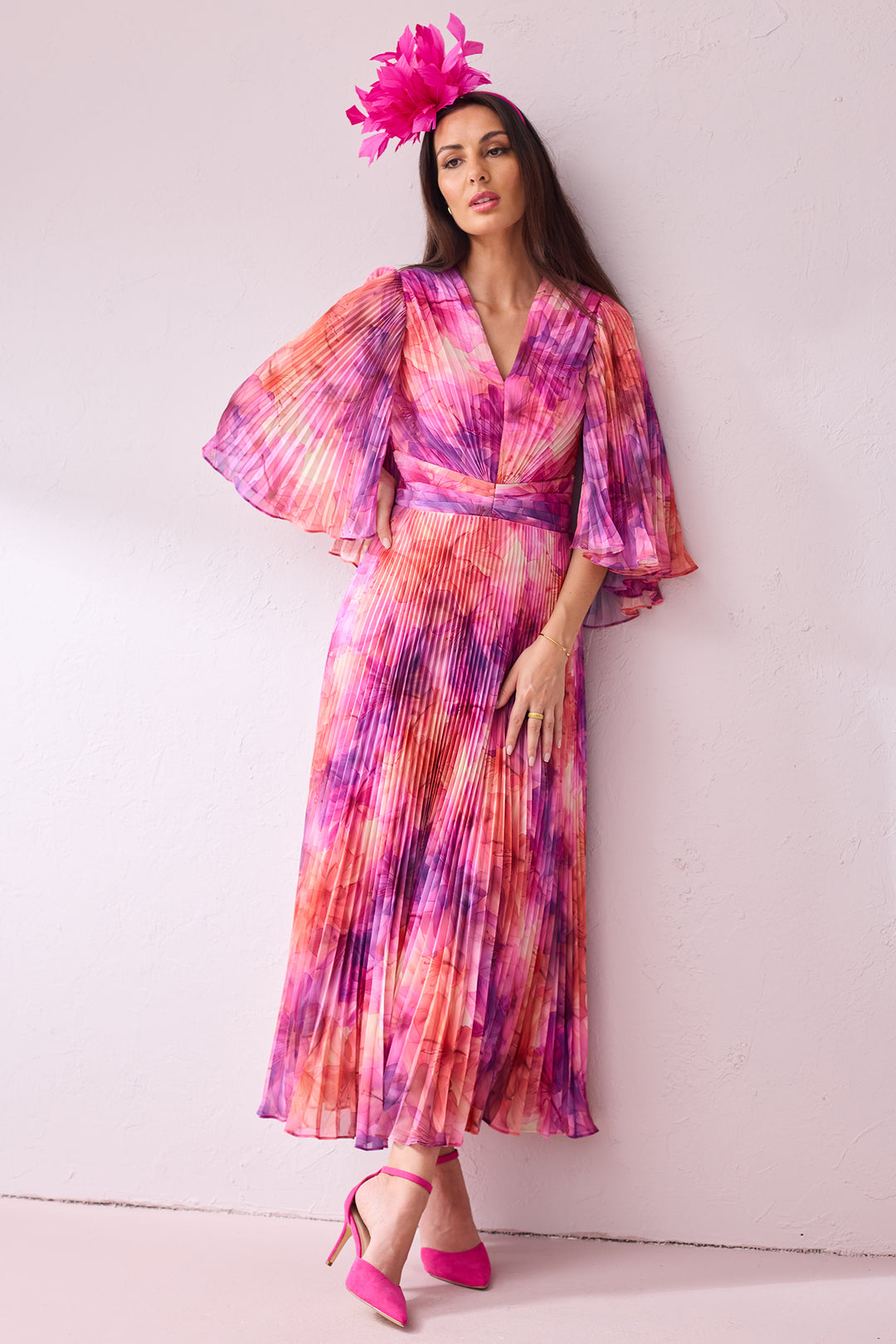 Samantha Jane Alice Pink Multicolour Print Occasion Dress