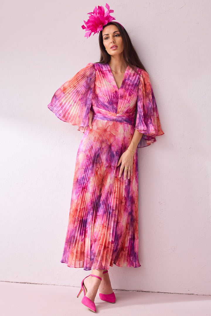 Samantha Jane Alice Pink Multicolour Print Occasion Dress