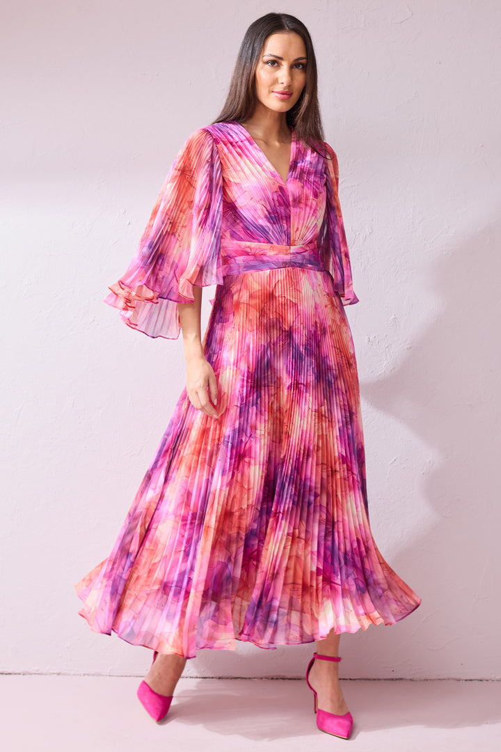 Samantha Jane Alice Pink Multicolour Print Occasion Dress