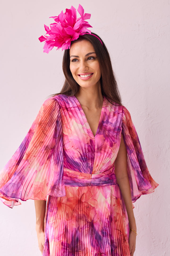 Samantha Jane Alice Pink Multicolour Print Occasion Dress