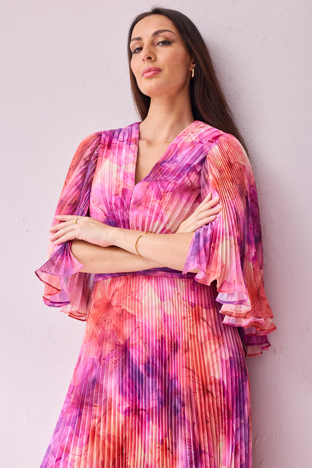 Samantha Jane Alice Pink Multicolour Print Occasion Dress