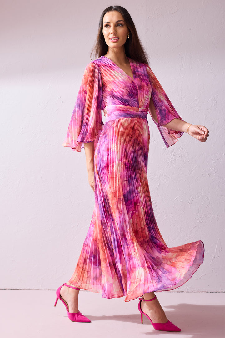 Samantha Jane Alice Pink Multicolour Print Occasion Dress