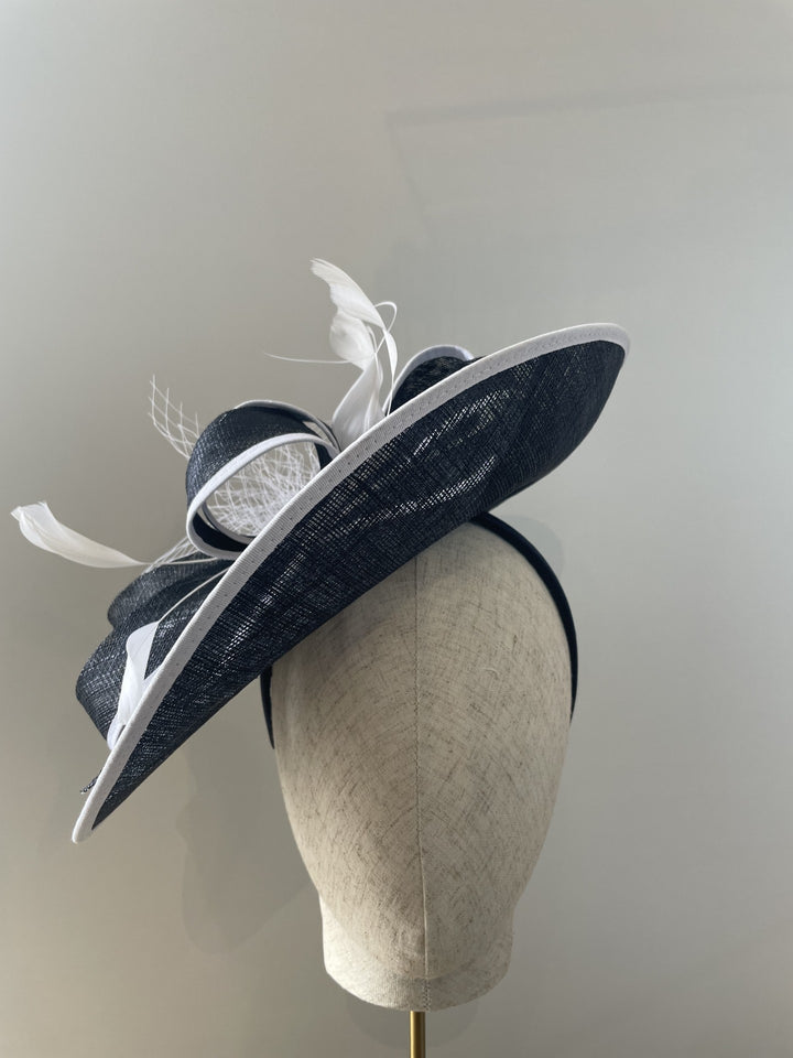 Samantha NAVY IVORY Hat Hire Hatinator