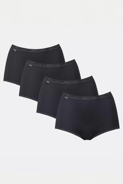 Sloggi Basic+ Maxi 4P 10028378 0004 Black Briefs - Rouge Boutique Inverness