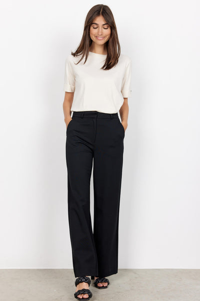 Soyaconcept 26118-20 Daniella 9999 Black Wide Leg Trousers - Rouge Boutique