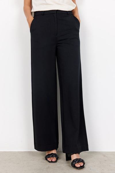 Soyaconcept 26118-20 Daniella 9999 Black Wide Leg Trousers - Rouge Boutique