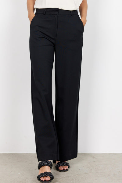 Soyaconcept 26118-20 Daniella 9999 Black Wide Leg Trousers - Rouge Boutique