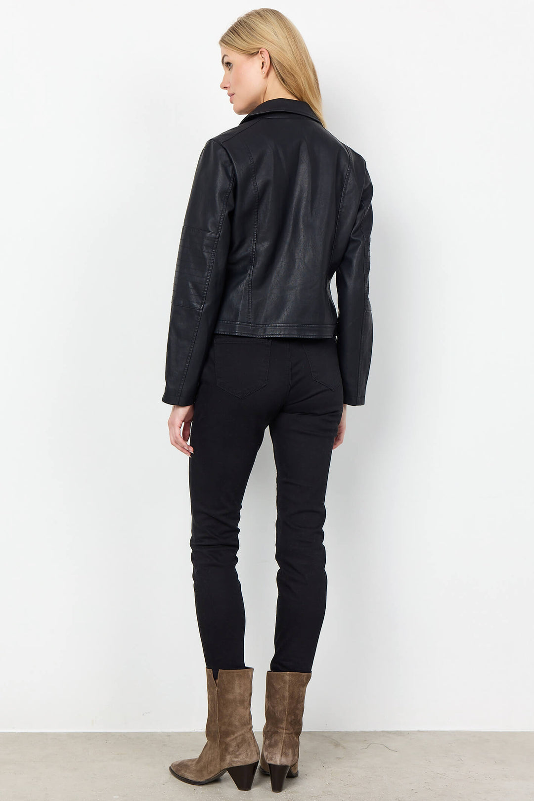 Soyaconcept 40220-20 SC-Gunilla 9999 Black Faux Leather Biker Style Jacket - Rouge Boutique