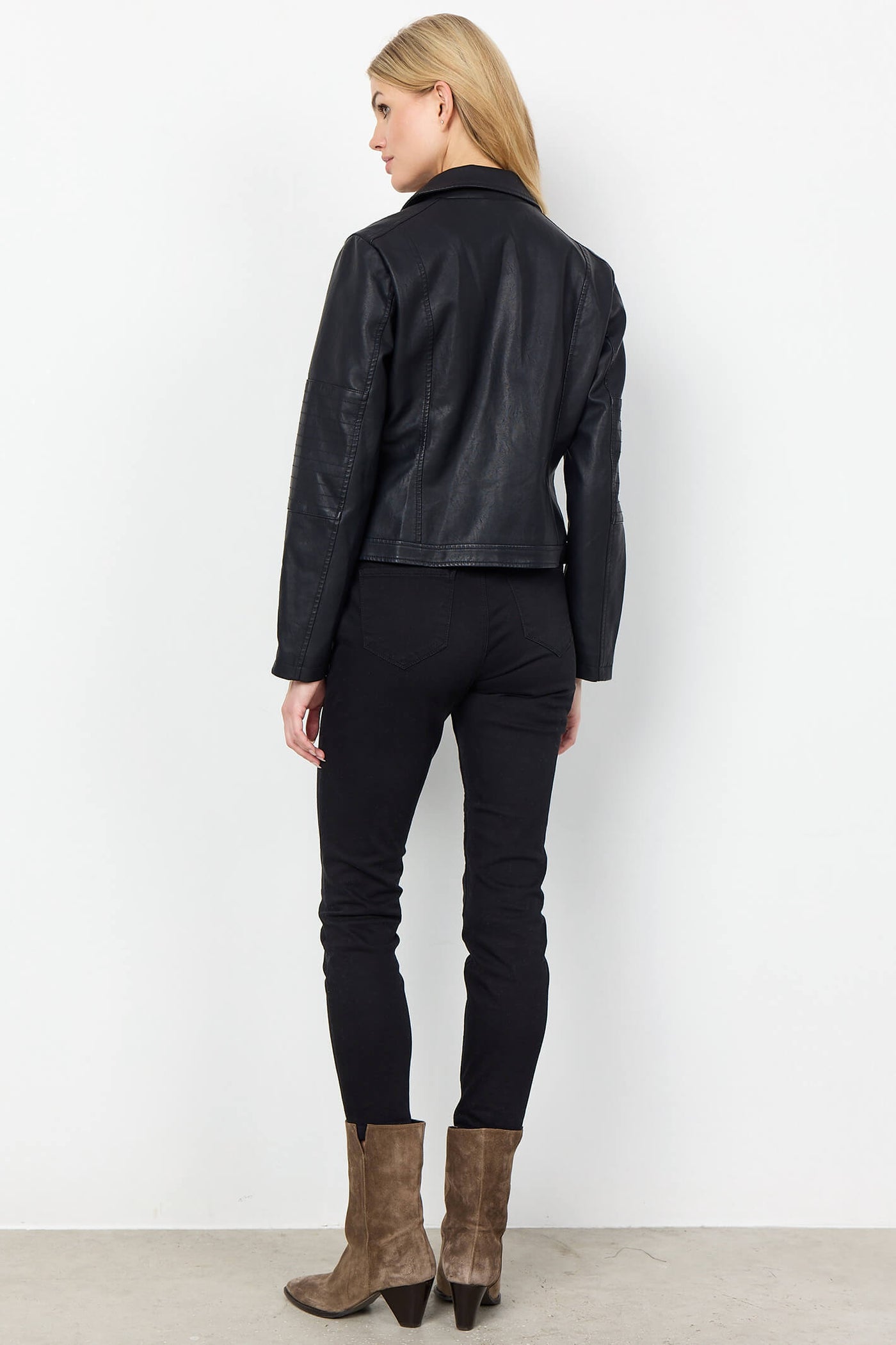 Soyaconcept 40220-20 SC-Gunilla 9999 Black Faux Leather Biker Style Jacket - Rouge Boutique