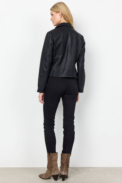 Soyaconcept 40220-20 SC-Gunilla 9999 Black Faux Leather Biker Style Jacket - Rouge Boutique