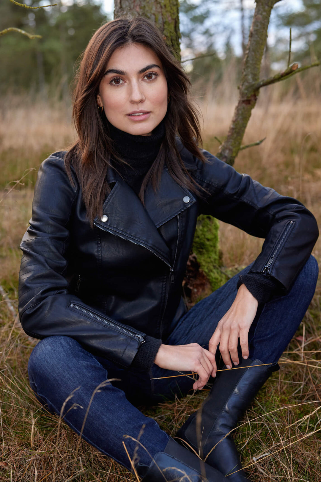 Soyaconcept 40220-20 SC-Gunilla 9999 Black Faux Leather Biker Style Jacket - Rouge Boutique