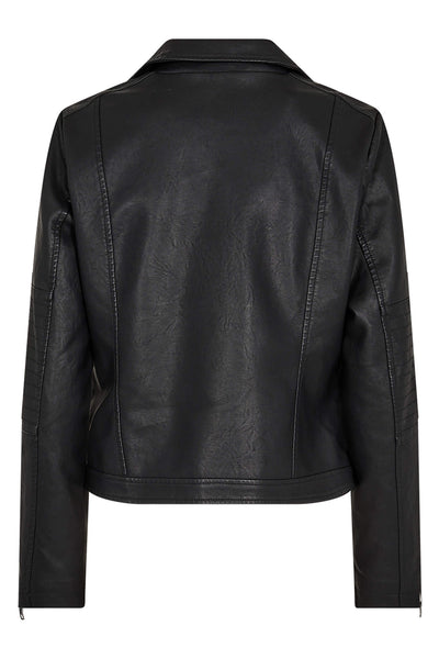 Soyaconcept 40220-20 SC-Gunilla 9999 Black Faux Leather Biker Style Jacket - Rouge Boutique