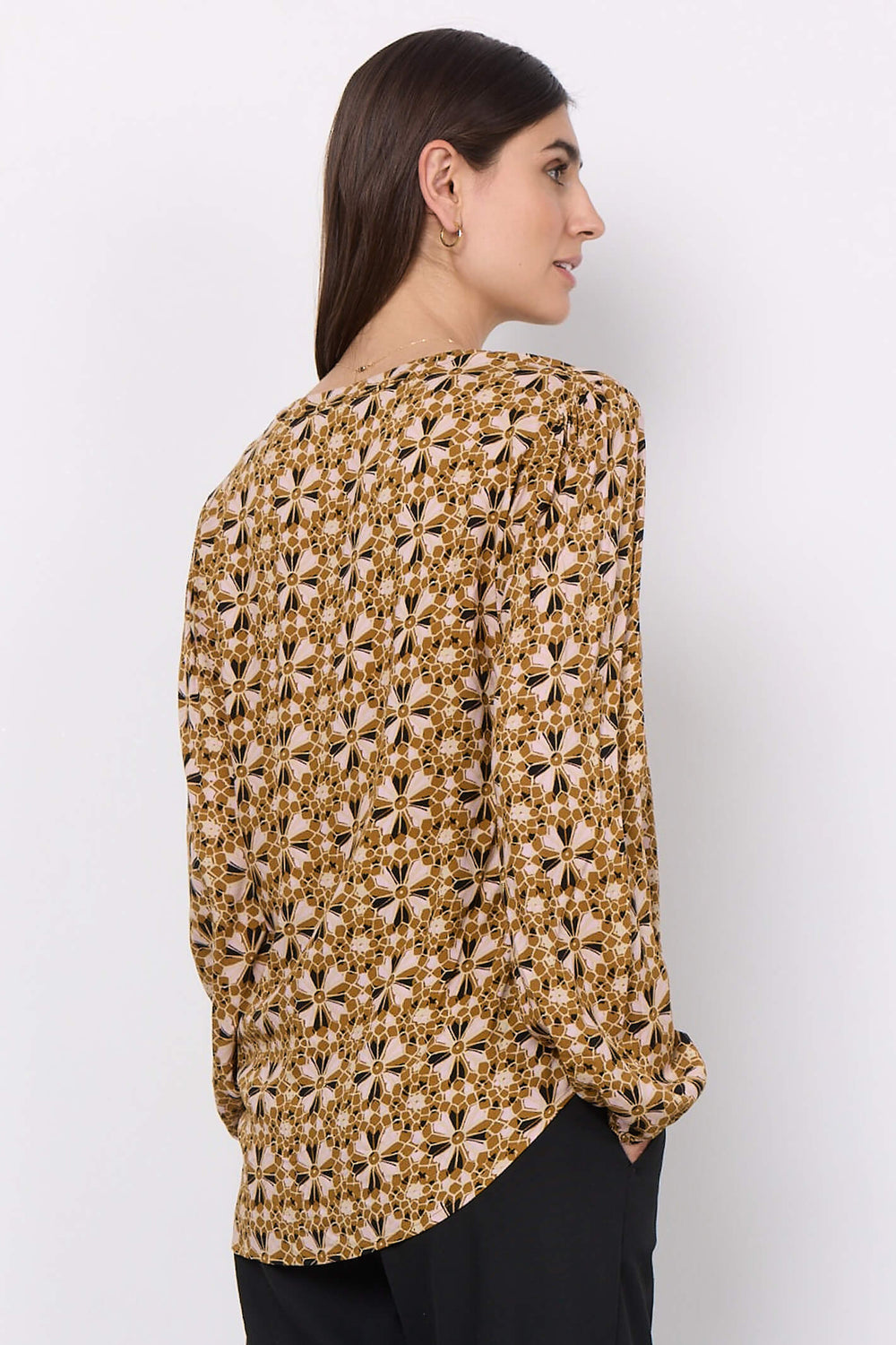 Soyaconcept 40358-20 3460C Tamra Golden Yellow Print Blouse - Rouge Boutique