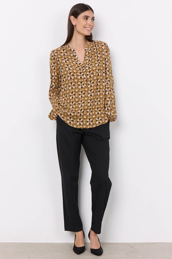 Soyaconcept 40358-20 3460C Tamra Golden Yellow Print Blouse - Rouge Boutique