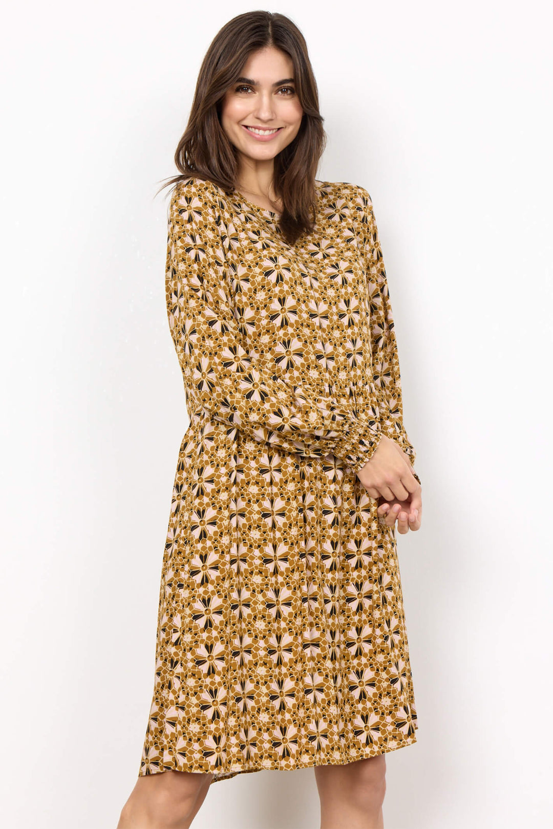 Soyaconcept 40360-20 Tamra 3460C Golden Yellow Print Dress - Rouge Boutique