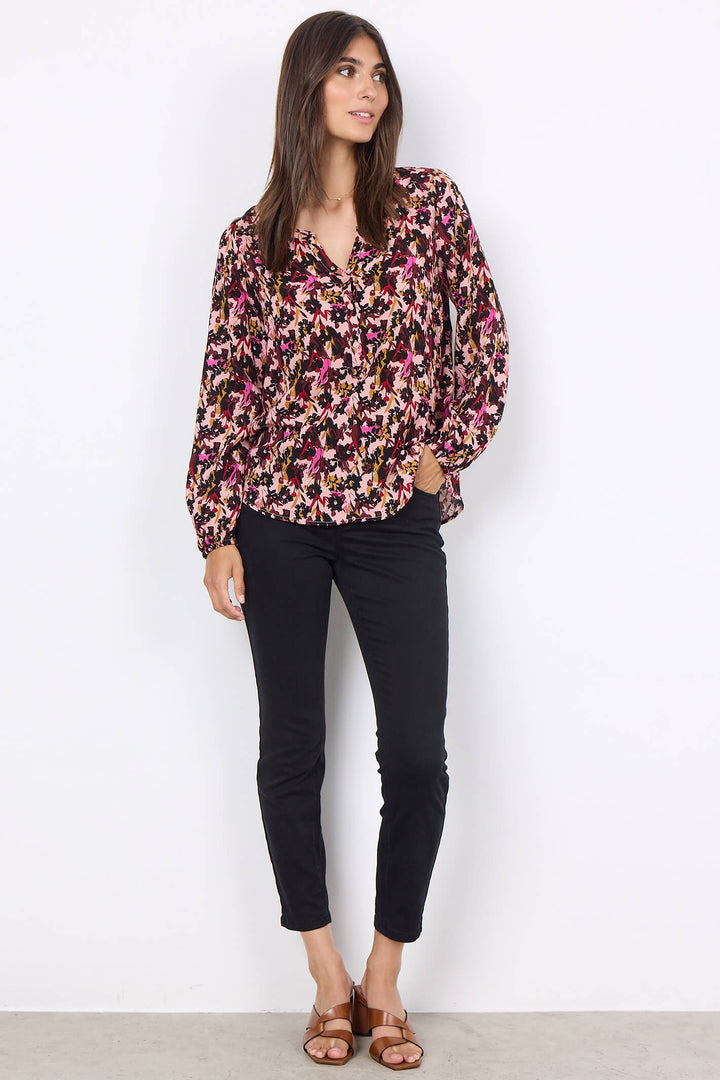 Soyaconcept 40367-20 Talena 4949C Cardinal Red Combi Print Blouse - Rouge Boutique