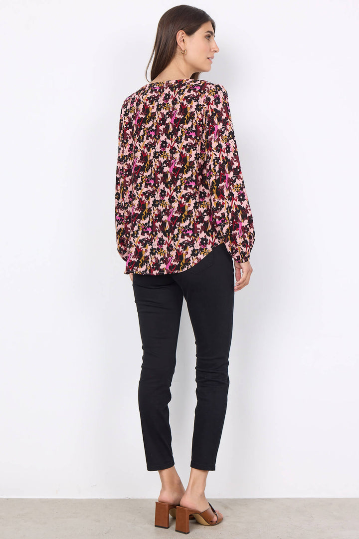 Soyaconcept 40367-20 Talena 4949C Cardinal Red Combi Print Blouse - Rouge Boutique