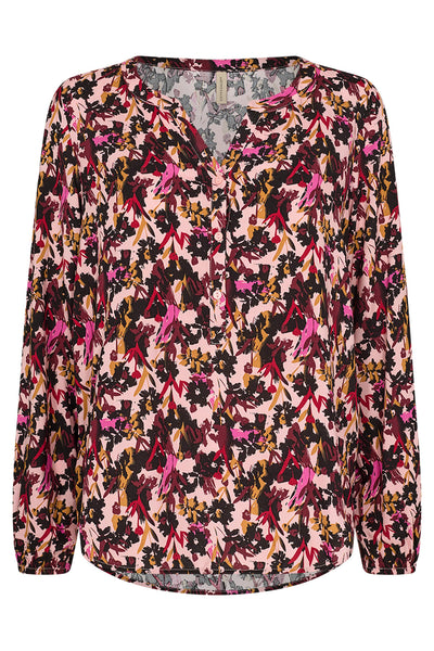 Soyaconcept 40367-20 Talena 4949C Cardinal Red Combi Print Blouse - Rouge Boutique