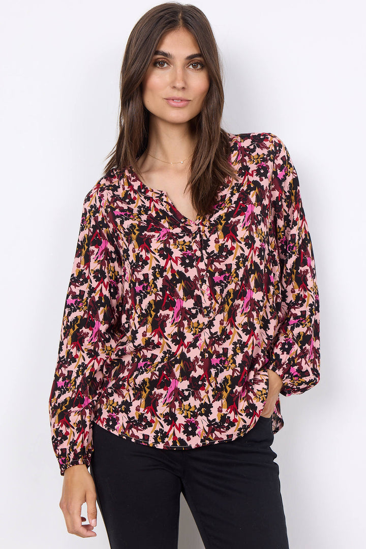 Soyaconcept 40367-20 Talena 4949C Cardinal Red Combi Print Blouse - Rouge Boutique