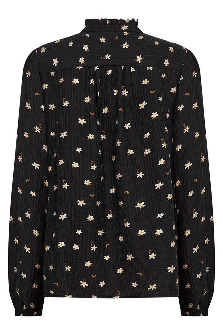 Soyaconcept 40393-20 9999C Black Combi Tama Print Ruffle Collar Shirt - Rouge Boutique