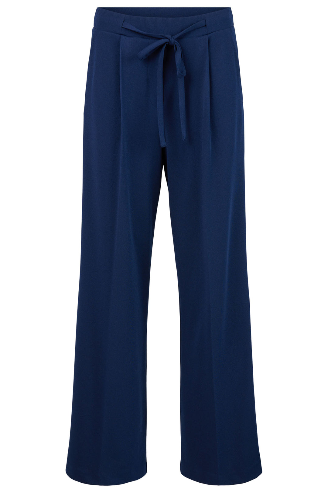 Tia 71312 7341 69 Navy Wide Leg Drawstring Waist Pull-On Trousers - Rouge Boutique Inverness