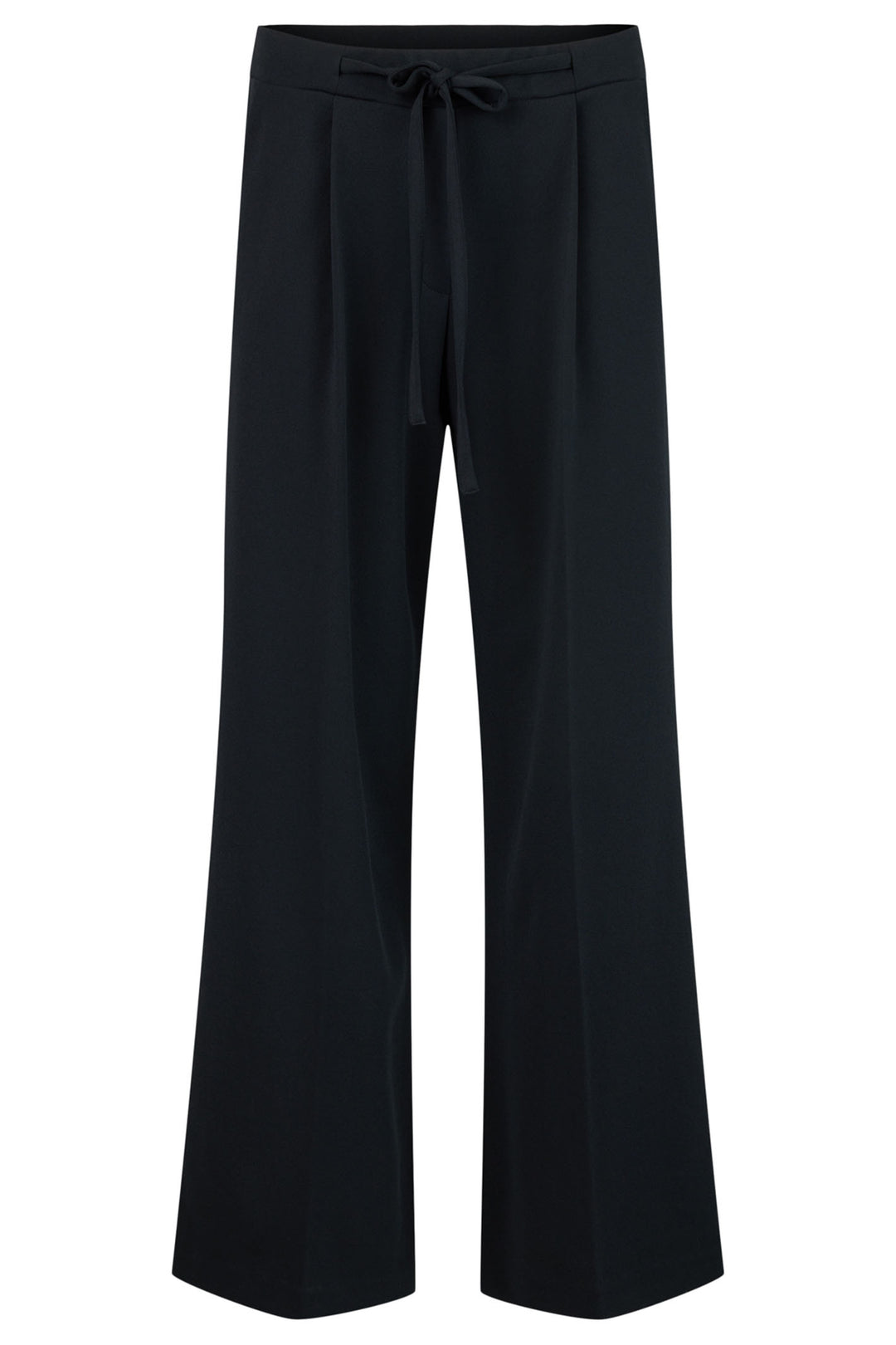 Tia 71312 7341 90 Black Wide Leg Drawstring Waist Pull-On Trousers - Rouge Boutique Inverness