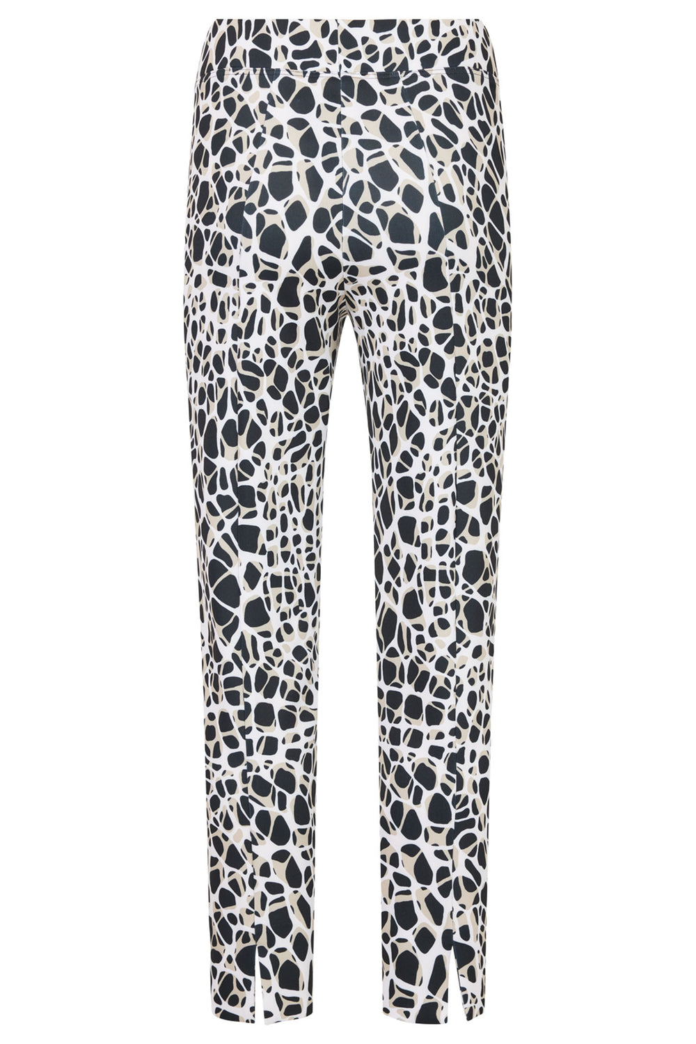 Tia 71317 Black Abstract Print Pull-On Trousers - Rouge Boutique Inverness