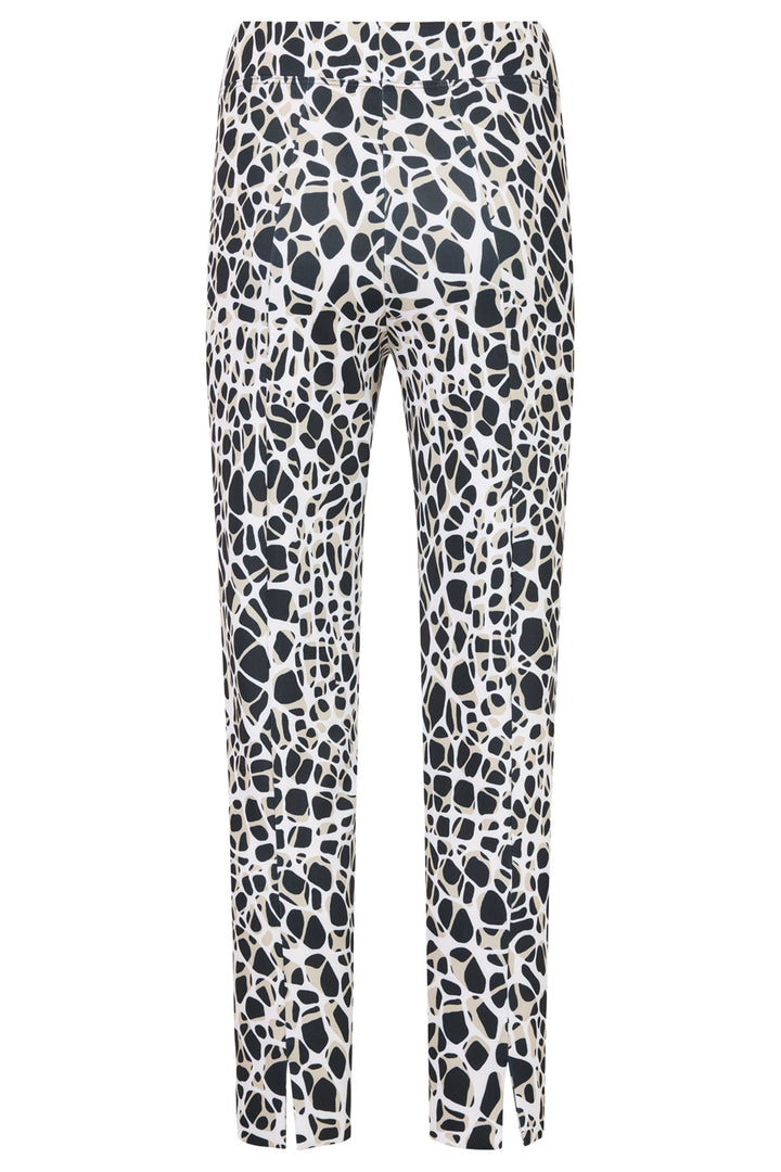 Tia 71317 Black Abstract Print Pull-On Trousers - Rouge Boutique Inverness
