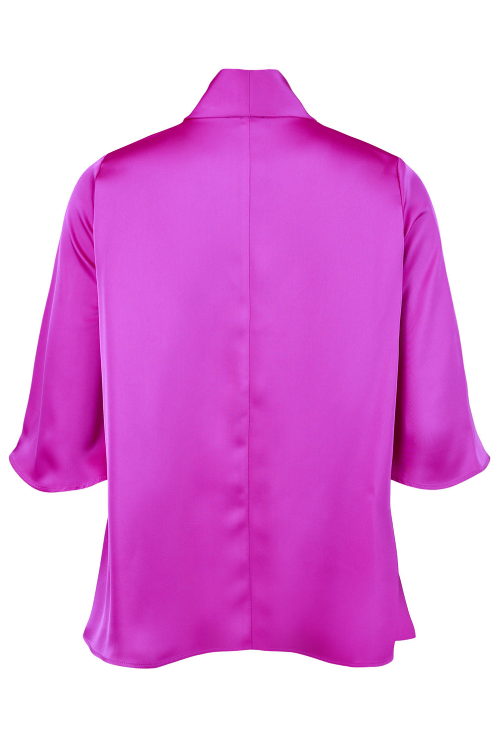 Tia 73063 7580 55 Fuchsia Pink Tie Neck Satin Top - Rouge Boutique Inverness