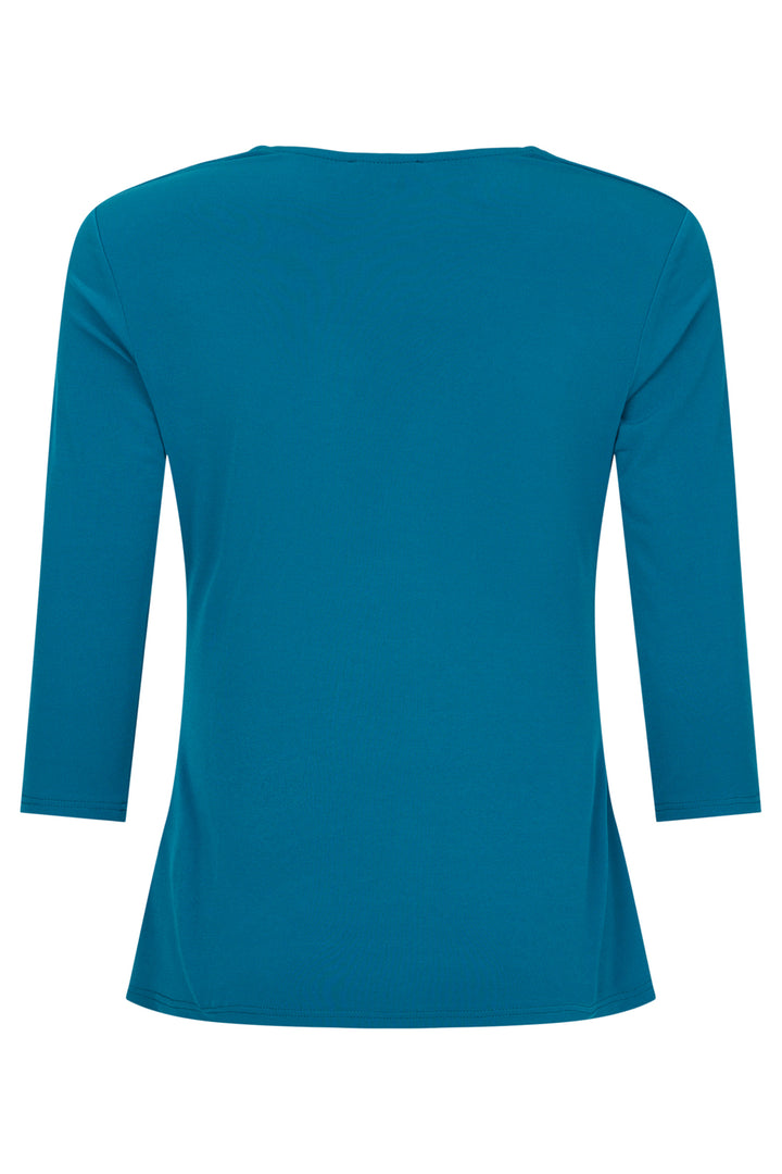 Tia 73093 Ruched Jersey Top Teal Blue - Rouge Boutique Inverness