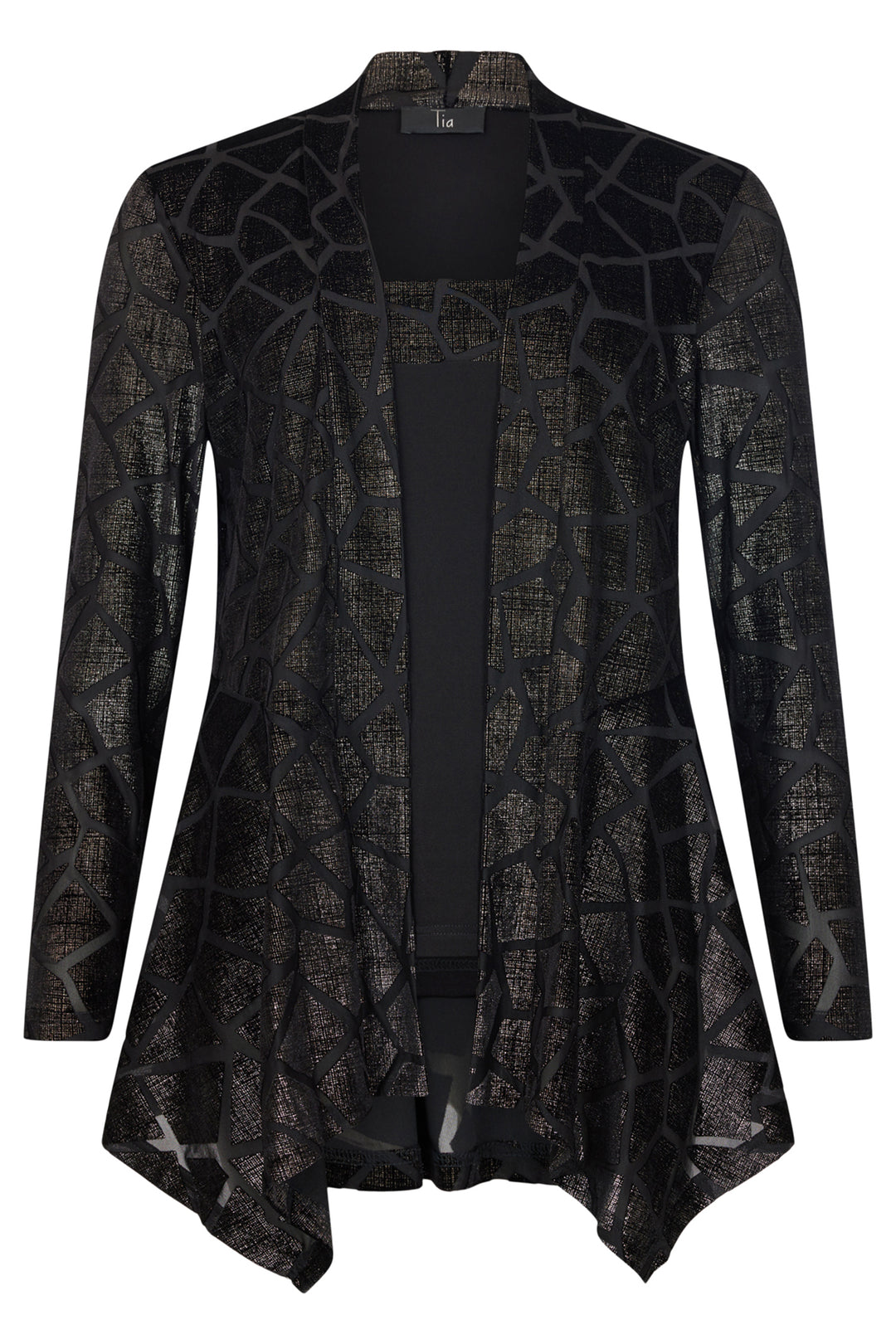 Tia 73113 Two-Piece Top & Peplum Jacket Black - Rouge Boutique Inverness