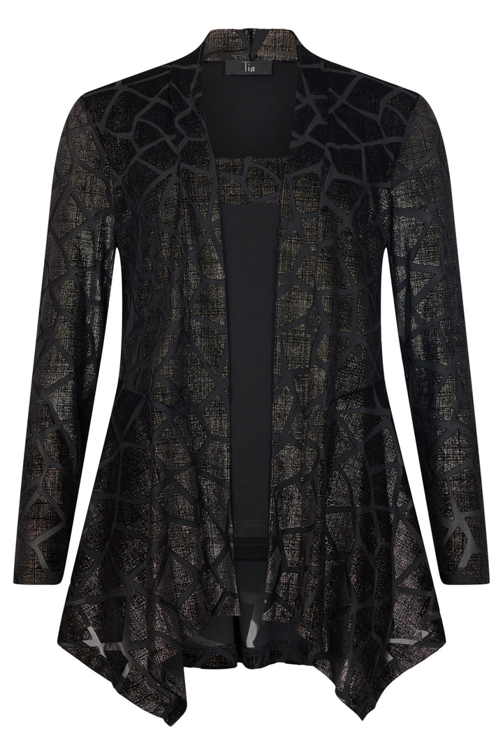 Tia 73113 Two-Piece Top & Peplum Jacket Black - Rouge Boutique Inverness