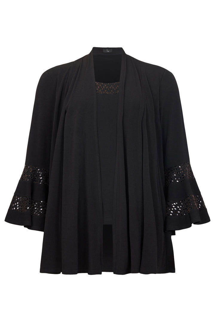Tia 73115 Two-Piece Sequin Detail Top &amp; Jacket Black - Rouge Boutique Inverness