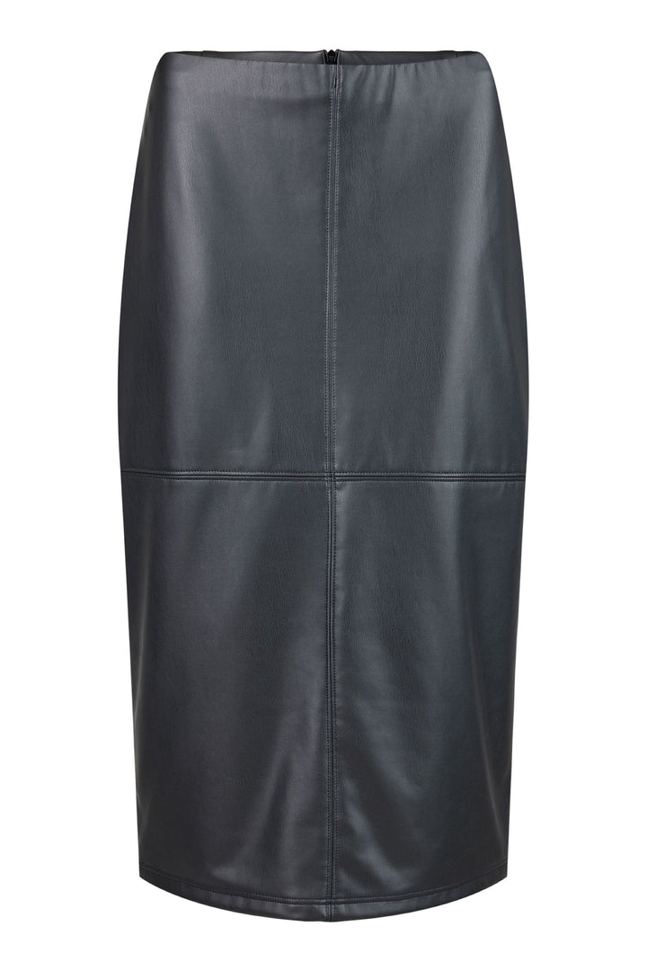 Tia 75452 Black Faux Leather Skirt - Rouge Boutique Inverness