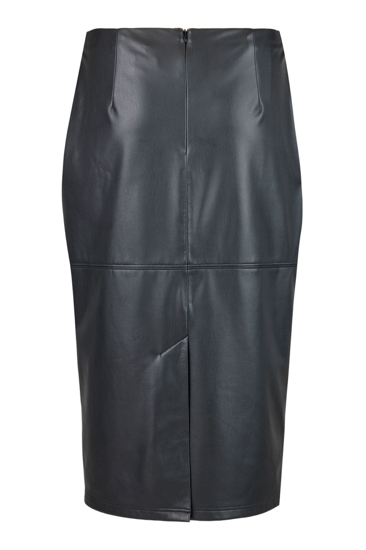 Tia 75452 Black Faux Leather Skirt - Rouge Boutique Inverness